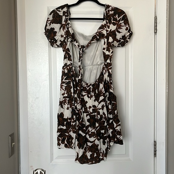 EC Floral Japna Puffed Sleeve A Line Dress Size L - Picture 4 of 5